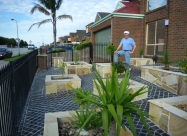 BLACK COBBLES ON THE FRONTYARD